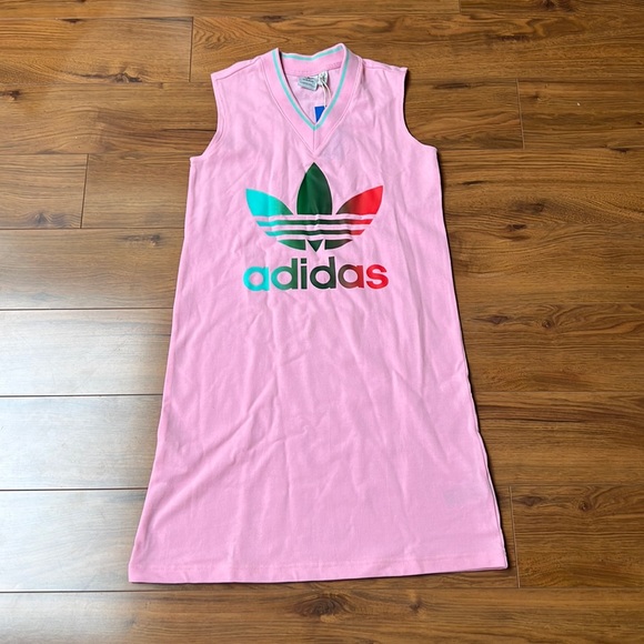 adidas Pink Adicolor 70s V-Neck Dress (brand new, never worn) - Picture 2 of 5
